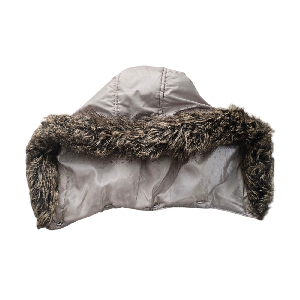 White Stag Quilted Puffer Coat with Faux Fur Hood 2X - Picture 5 of 8
